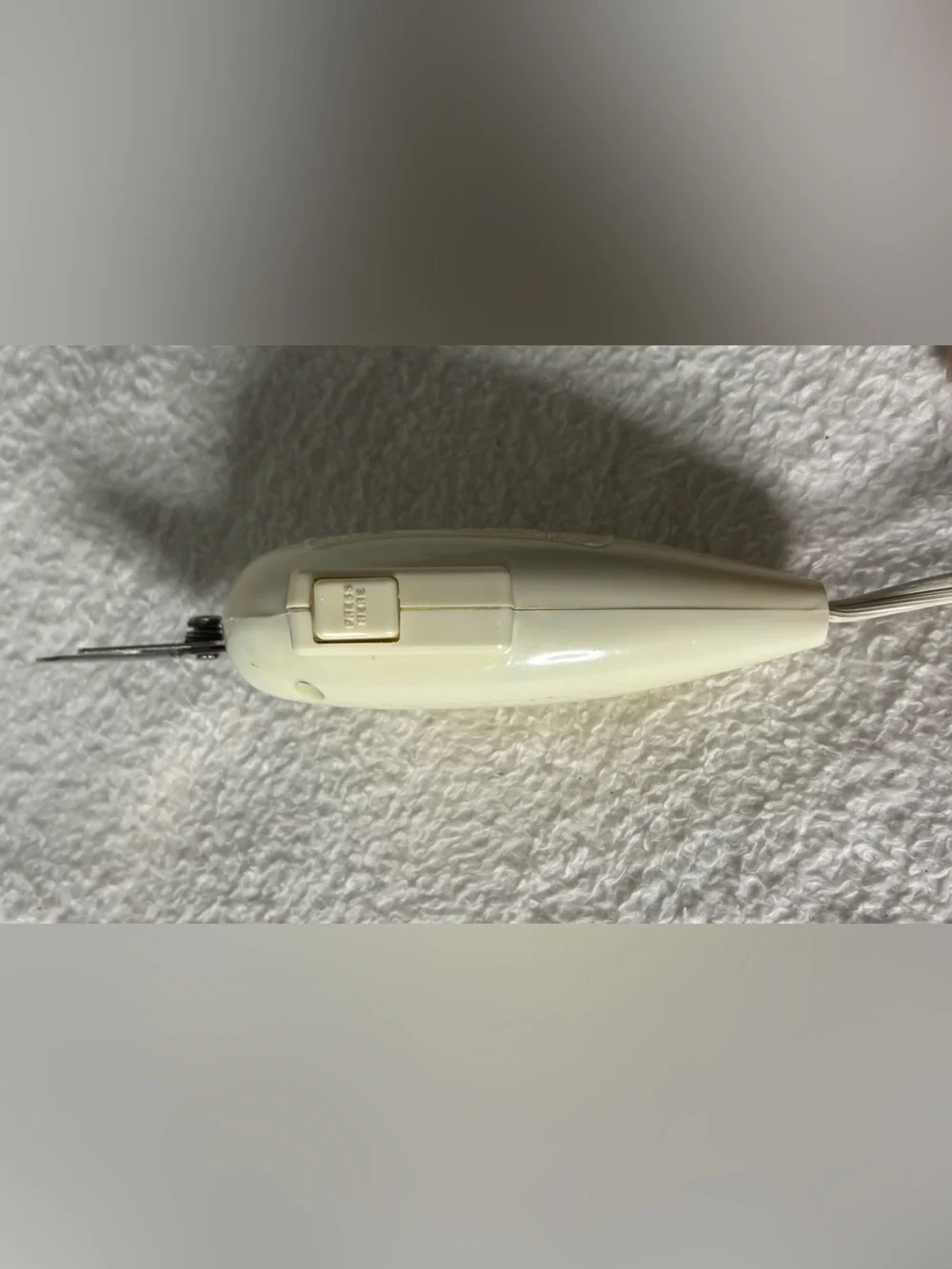 White Electric Scissors Adapter - Portable Inline Switch